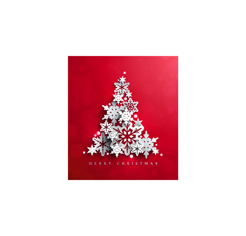 red background christmas tree christmas background vector background 