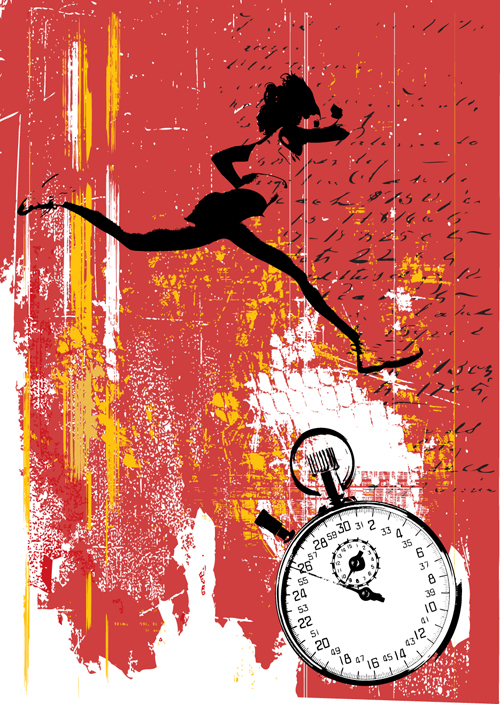 Sport elements Garbage backgrounds vector 02