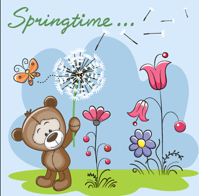 spring lovely cartoon animal 