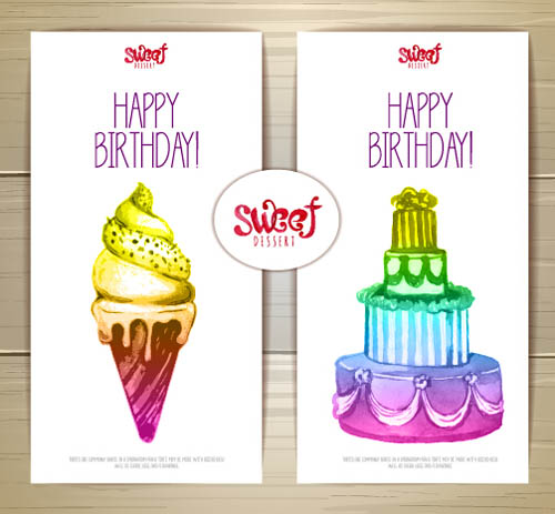 sweet happy birthday dessert birthday cards 