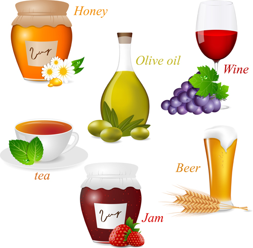 ty jams design elements vector set 05 Tasty jams design elements vector set 05