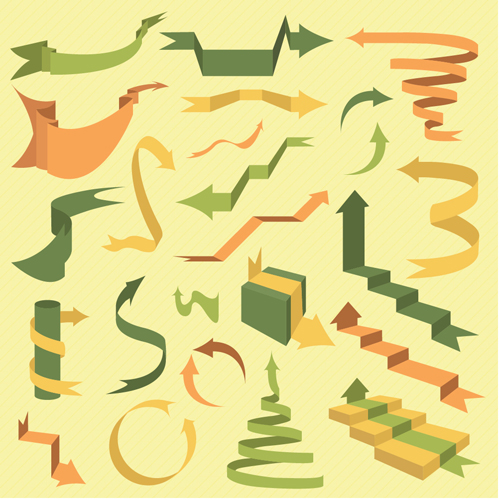 Vector set of ribbon vintage banners 09