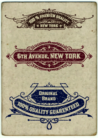 Vintage labels design vector set 01