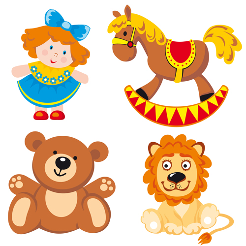 Different Baby Toys mix vector set 02
