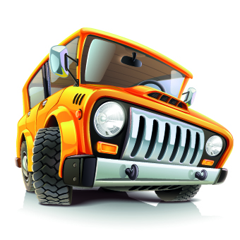 Funny car with travel elements vector 04