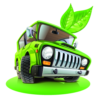 Funny car with travel elements vector 05