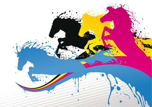CMYK elements vector backgrounds set 05