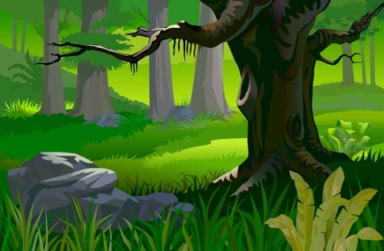 Creative forest landscape background vector Creative forest landscape background vector