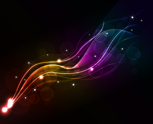 Neon Light beam vector backgrounds set 07