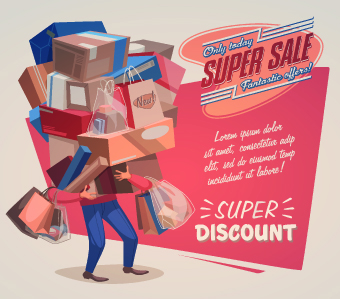 Sales promotion poster design vector 01