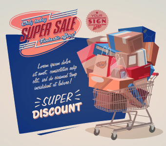 Sales promotion poster design vector 03