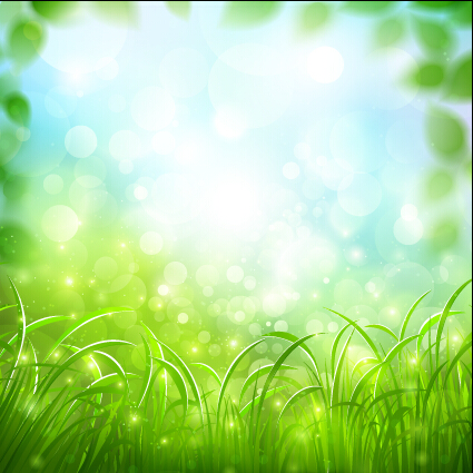 shine spring green background art vector 03