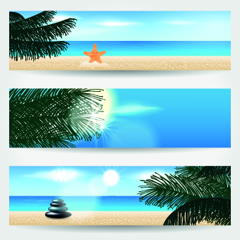 Summer Banners design vector 02