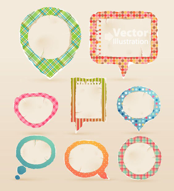 Set of cute Speech Bubbles vector 02