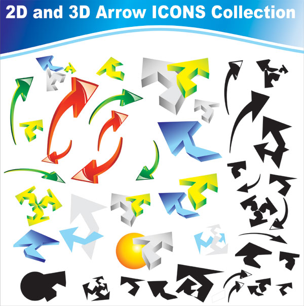 Different arrow icon vector