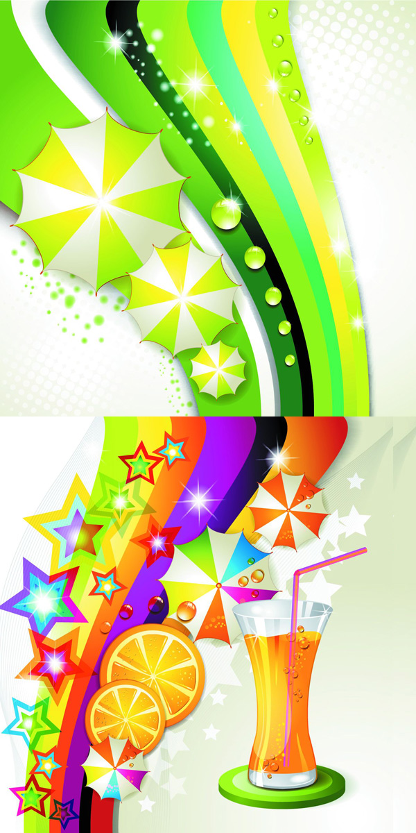 Casual summer drink design elements
