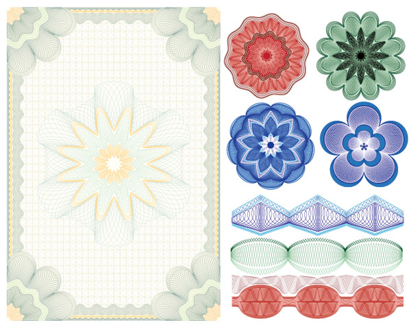 The anti counterfeiting shading pretty design vector
