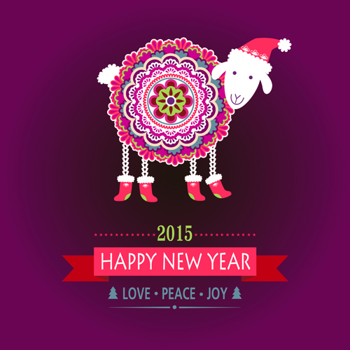 sheep new year card 2015 