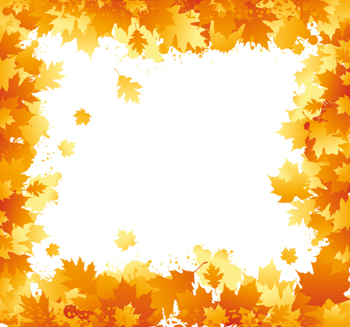 Autumn elements of Frames vector 01