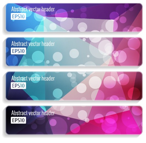 abstract banner design vector set 01 Halation abstract banner design vector set 01