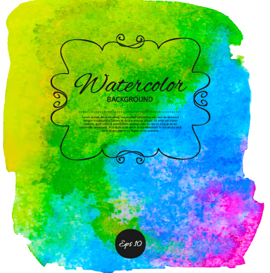 Bright watercolor background graphics vector 02