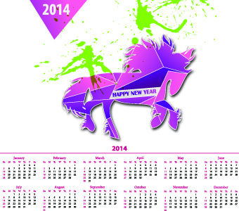 splash illustration horse calendar 