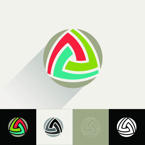 Circular company logos abstract vector 01