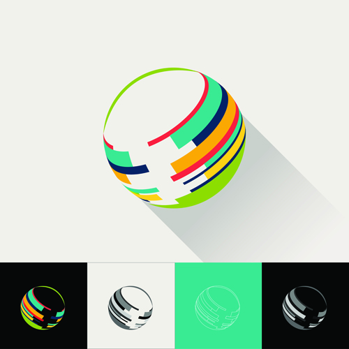 Circular company logos abstract vector 02