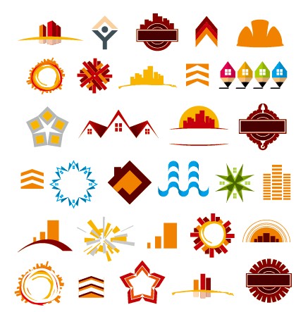 Colored abstract vector logos 01