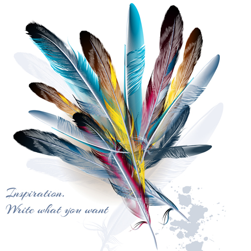 grunge feathers colored background 