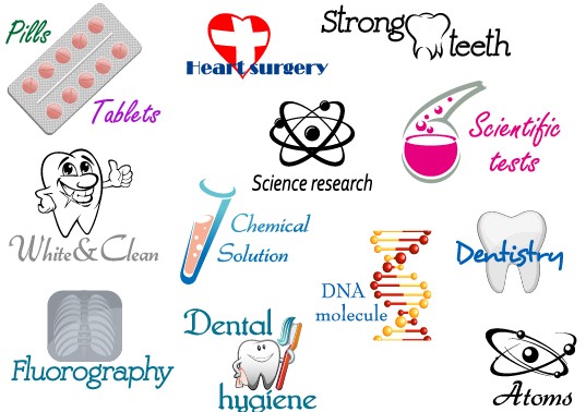 Creative medical elements logos vector