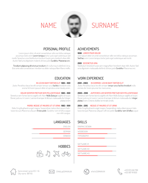 Creative resume template design vectors 01