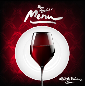 red wine menu background vector background 
