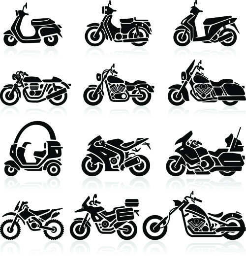 silhouettes silhouette motorcycle different 