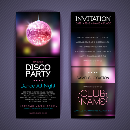 invitation cards disco creative cards 