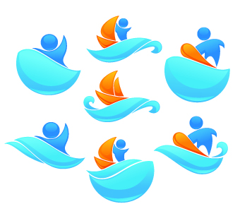 Shiny family logos design vector 02