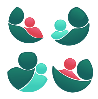 Shiny family logos design vector 04