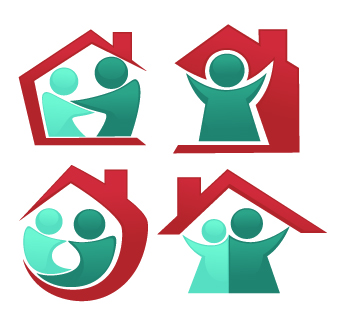 Shiny family logos design vector 05