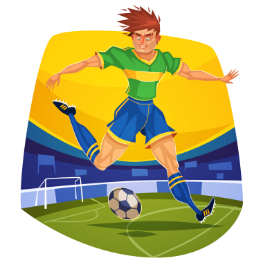 Funny cartoon sporting design vector 09