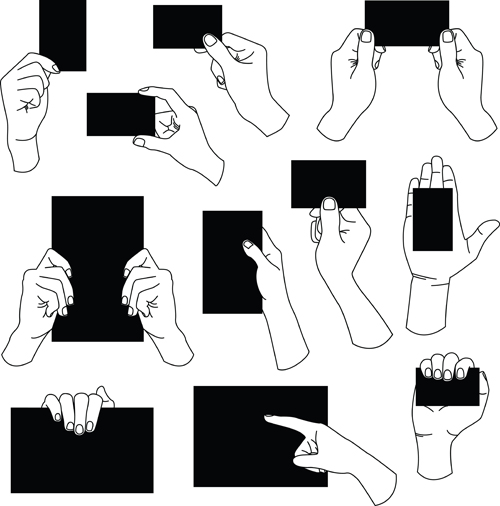 Different hand gesture vector set 04