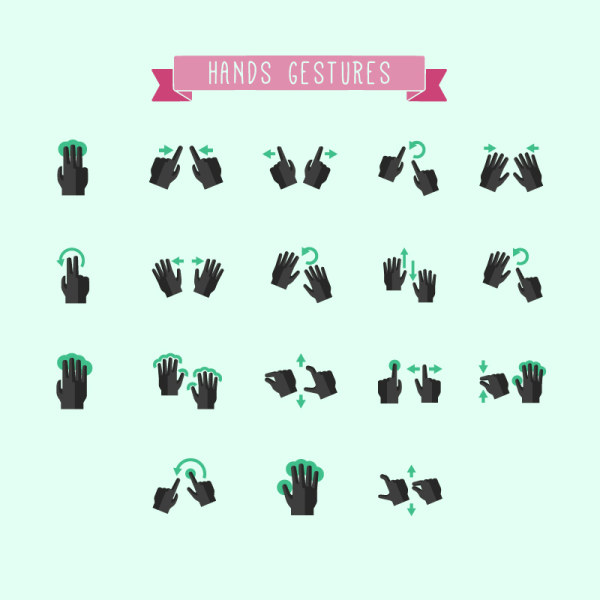 material hands gestures 