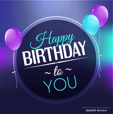 Creative Happy Birthday background with balloon vector 01