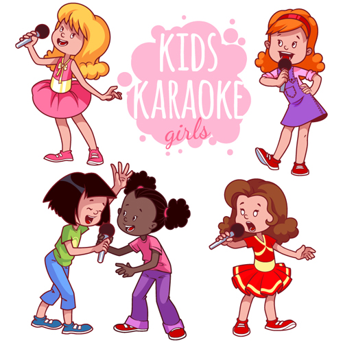 Lovely kids children cartoon graphics vector set 06