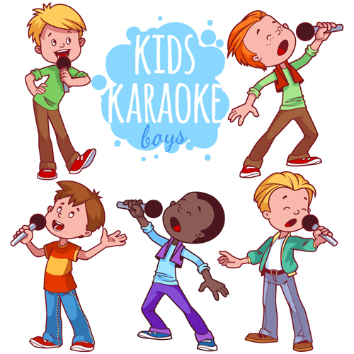 Lovely kids children cartoon graphics vector set 07
