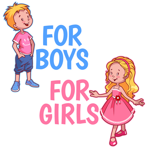 Lovely kids children cartoon graphics vector set 11