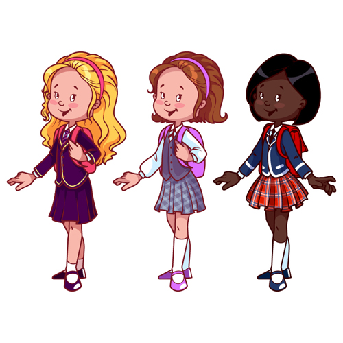 Lovely kids children cartoon graphics vector set 15