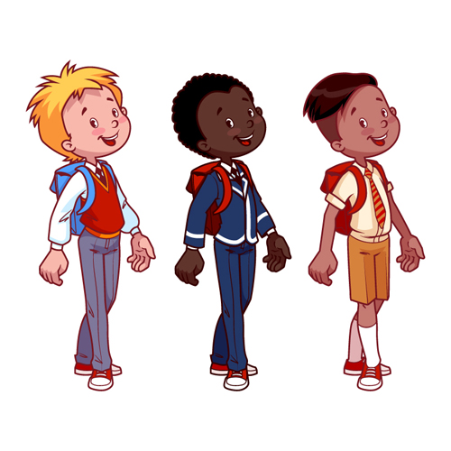 Lovely kids children cartoon graphics vector set 16
