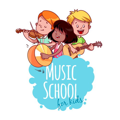 Lovely kids children cartoon graphics vector set 23