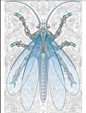 Mechanical fly creative design vector