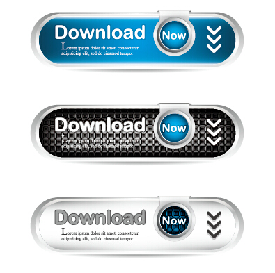 Metal style creative download button vector